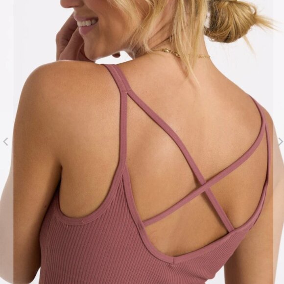 VUORI WOMEN'S RIB CROP TANK ROSEWOOD - Picture 9 of 9
